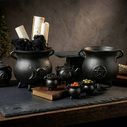 Extra-Large Cast Iron Pentagram Cauldron