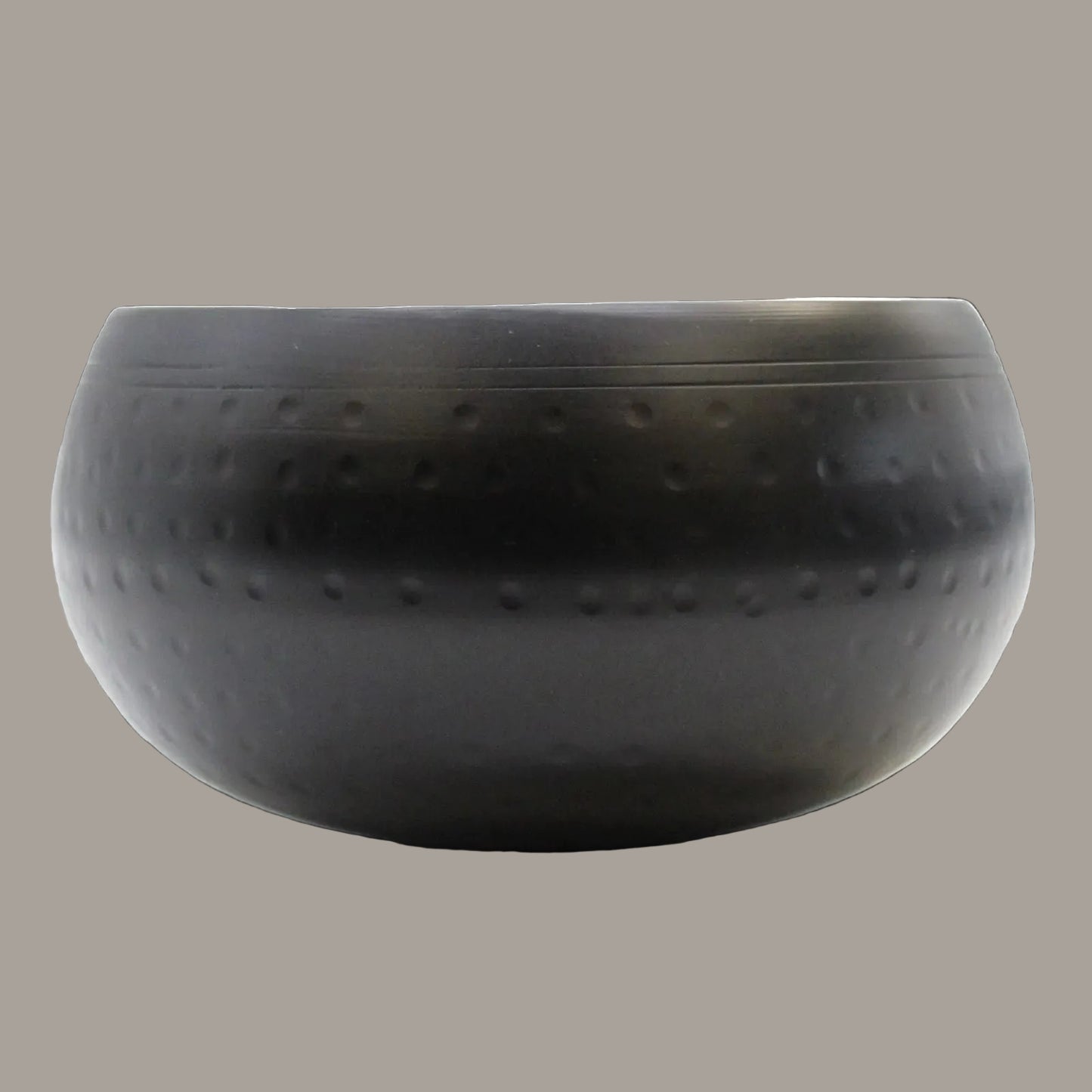 Large Black Beaten Brass Singing Bowl – 18cm