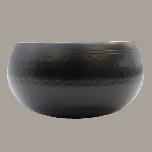 Large Black Beaten Brass Singing Bowl – 18cm