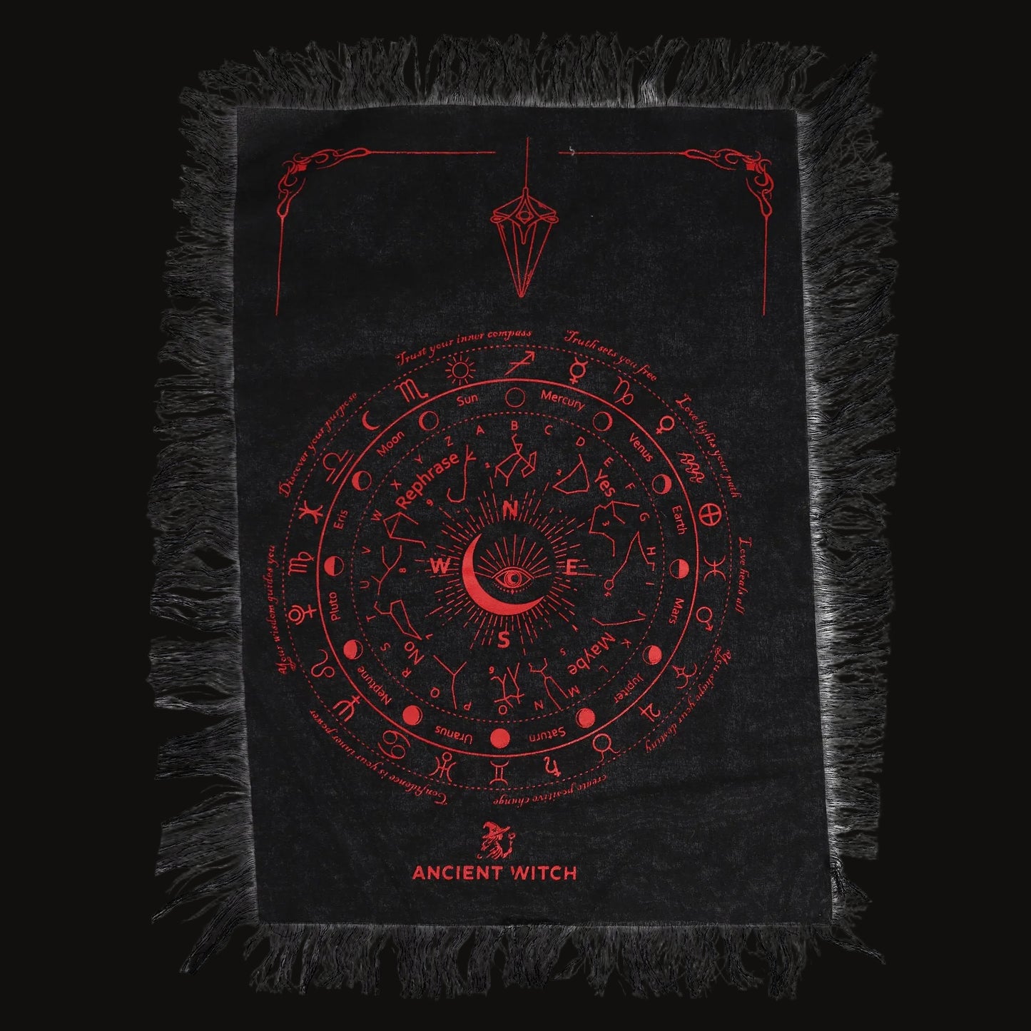 Black & Blood-Red All-Seeing Eye Divination Cloth