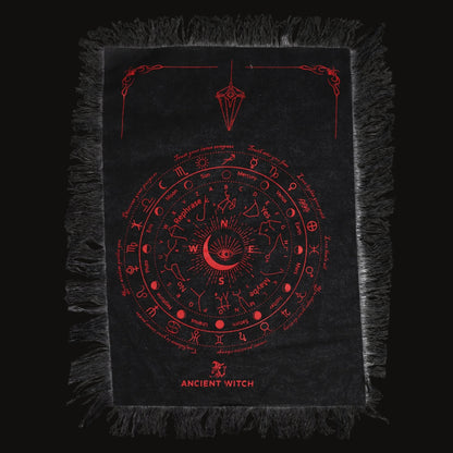 Black & Blood-Red All-Seeing Eye Divination Cloth