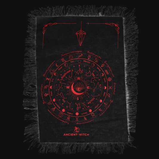 Black & Blood-Red All-Seeing Eye Divination Cloth