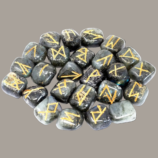 Labradorite Rune Stone Set in Pouch
