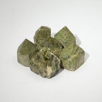 A-Grade Epidote Polished Points – Set of 5–6