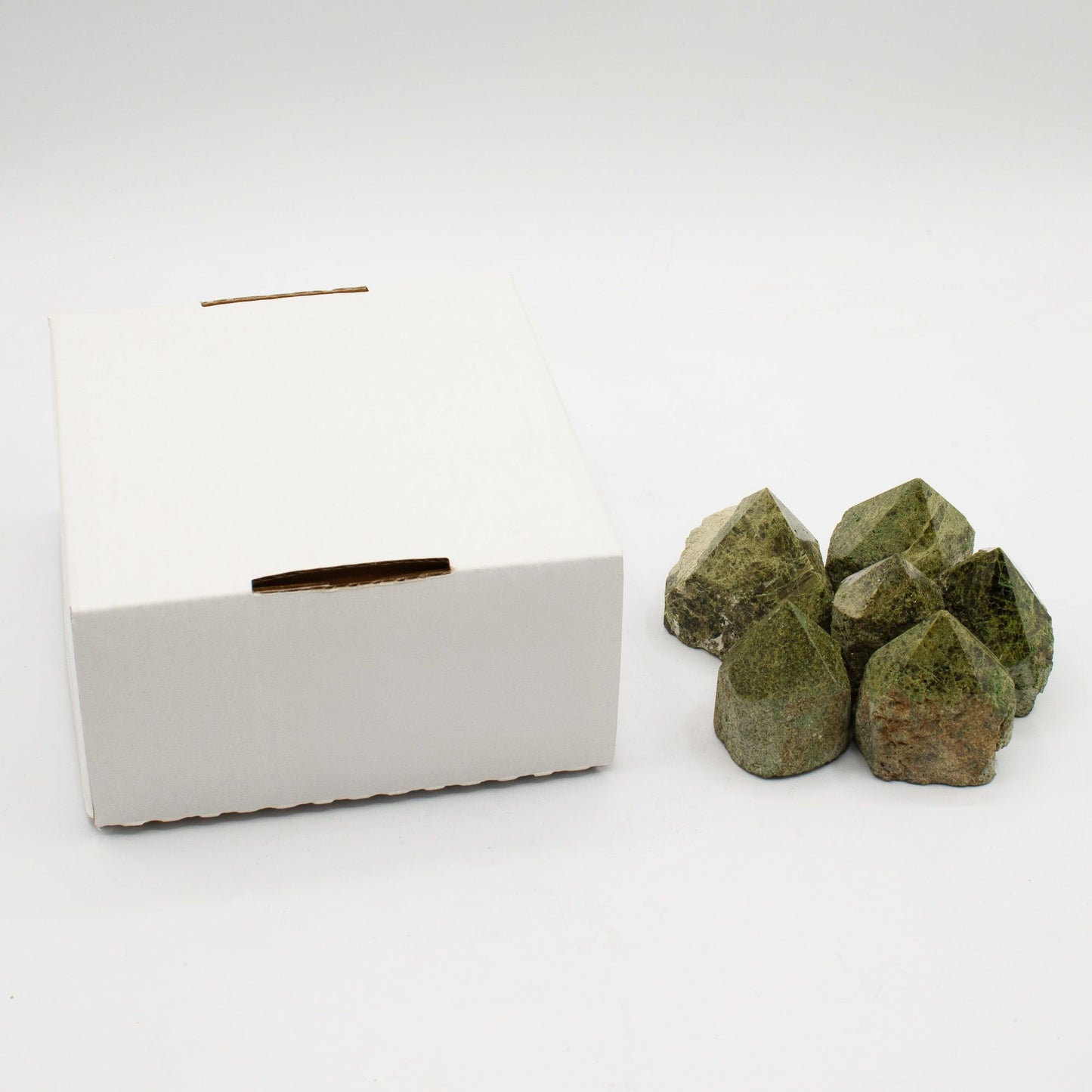 A-Grade Epidote Polished Points – Set of 5–6